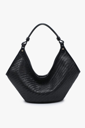 Jade Vegan Faux Woven Hobo