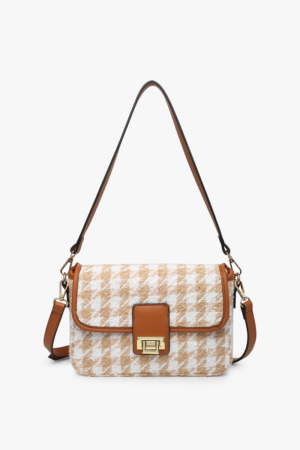 Elodie Vegan Houndstooth Crossbody