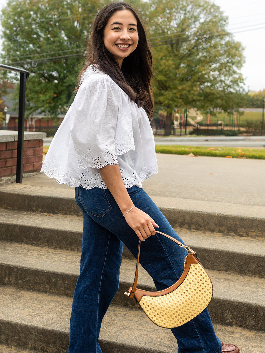 Daisy Vegan Rattan Crossbody - Image 2